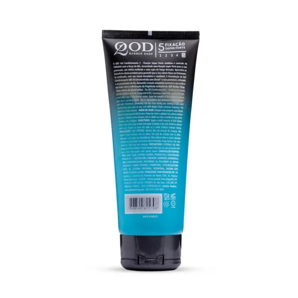 QBS GEL CONDICIONANTE CAPILAR 5 FIXAÇÃO SUPER FORTE 200G-QOD BARBER SHOP - Imagem 2